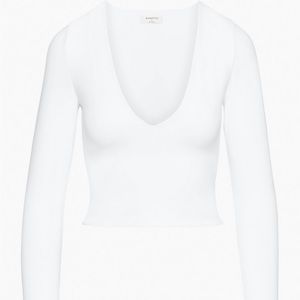 Babaton contour v-neck long sleeve